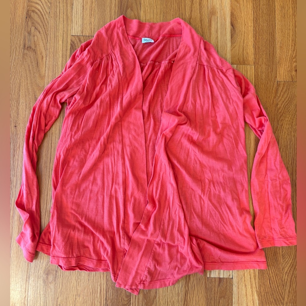 Splendid Coral Open-Front Draped Women’s Cardigan Size Small